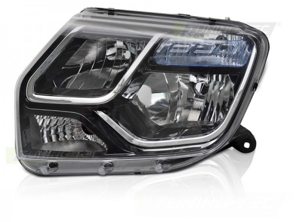 Scheinwerfer Halogen Set für Dacia Duster H79 Bj. 13-15 DRL H1 H7 Schwarz