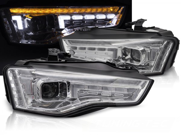 Xenon Scheinwerfer DRL LED Tagfahrlicht für Audi A5 8T 8F Facelift Bj. 11-16 Chrom