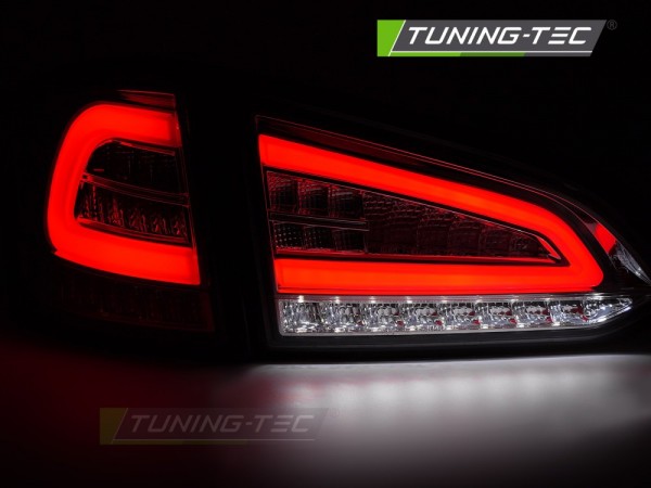 Voll LED Lightbar Rückleuchten für Ford Focus MK3 Turnier Bj. 11-18 Rot/Chrom