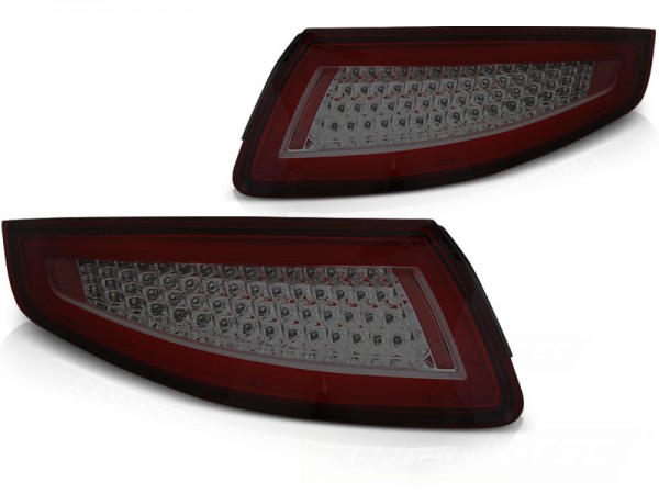 Voll LED Lightbar Rückleuchten für Porsche 911 997 Bj. 04-08 Rot/Smoke