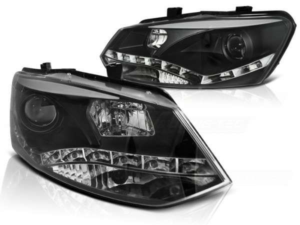 Scheinwerfer DRL LED Tagfahrlicht für VW Polo 6R 6C Bj. 09-17 Schwarz