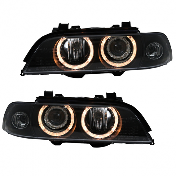 Xenon Scheinwerfer Angel Eyes für BMW 5er E39 Bj. 95-00 Schwarz