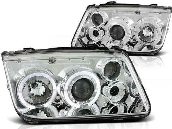 Scheinwerfer Angel Eyes für VW Bora Bj. 98-05 Chrom