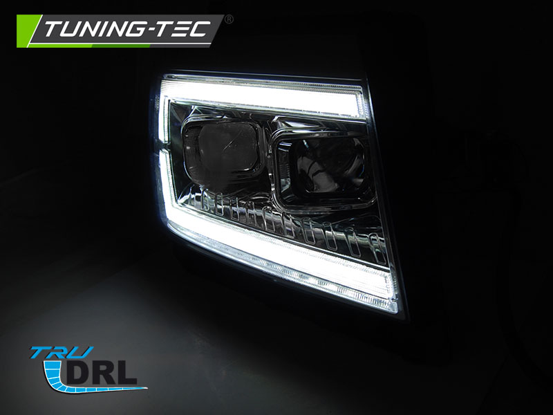 Scheinwerfer DRL LED Tagfahrlicht für VW Crafter II Bj. 2017- Chrom mit dynamischer Blinker