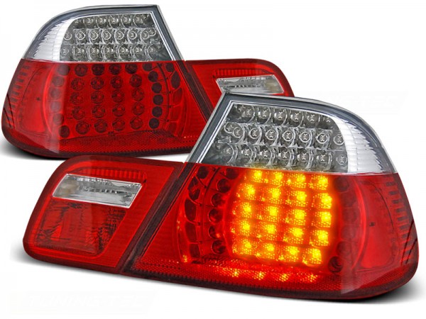 LED Rückleuchten für BMW E46 Coupe Bj. 99-03 Rot/Chrom