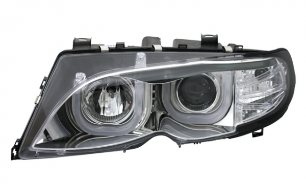 Scheinwerfer 3D Angel Eyes für BMW 3er E46 Limo Touring Bj. 01-05 Chrom