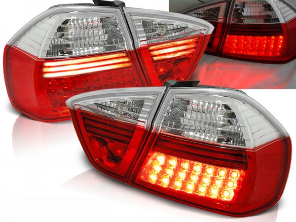 LED Rückleuchten für BMW E90 Limo Bj. 05-08 Rot/Chrom