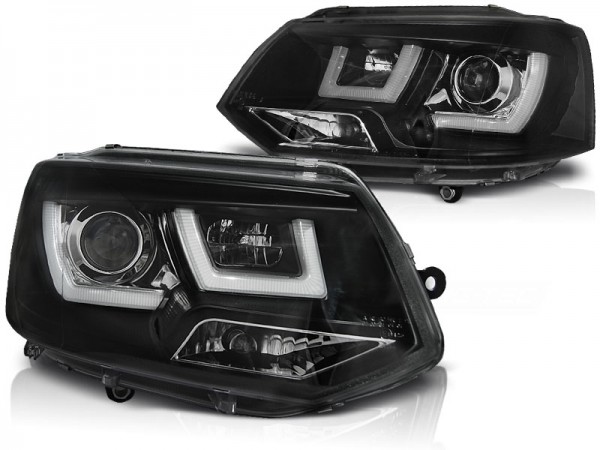 Scheinwerfer DRL LED Tagfahrlicht für VW T5 GP Facelift Bj. 10-15 Schwarz LTI