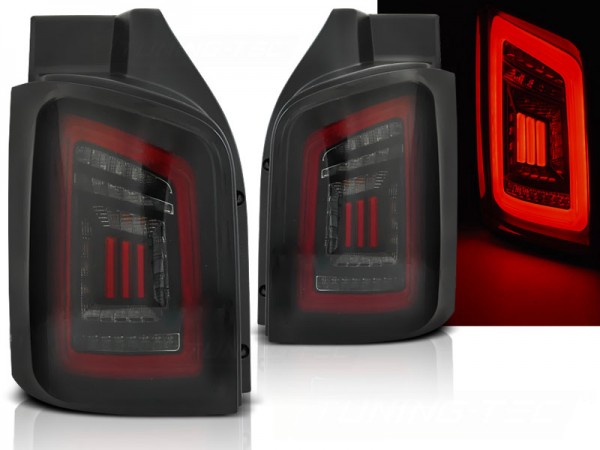 Voll LED Lightbar Rückleuchten für VW T5 / T5 GP Bj. 03-15 Smoke (Heckklappe) r.L.