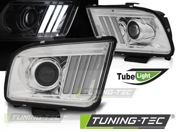 Scheinwerfer LED Tagfahrlicht Optik für Ford Mustang IV Bj. 04-09 Chrom LTI