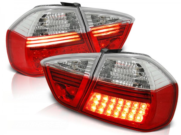 LED Rückleuchten für BMW E90 Limo Bj. 05-08 Rot/Chrom
