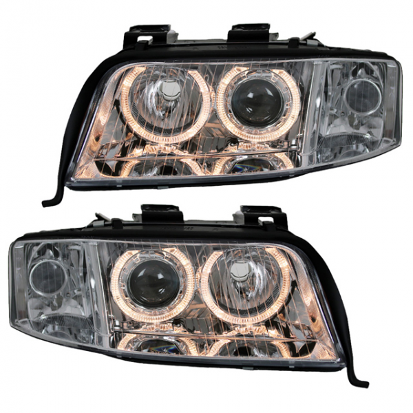 Xenon Scheinwerfer Angel Eyes für Audi A6 C5 4B Bj. 01-04 Chrom