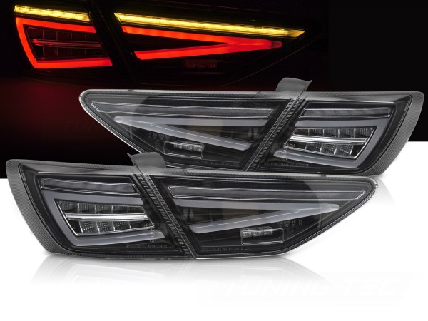 LED Lightbar Rückleuchten für Seat Leon 5F Bj. 12-16 Schwarz (für Halogen)