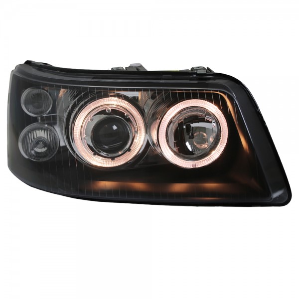 Scheinwerfer Angel Eyes für VW T5 Bj. 03-09 Schwarz