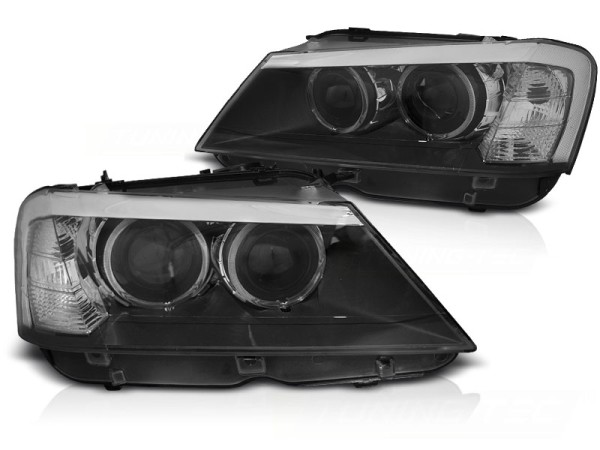 Scheinwerfer LED Angel Eyes für BMW X3 F25 Bj. 10-14 Schwarz