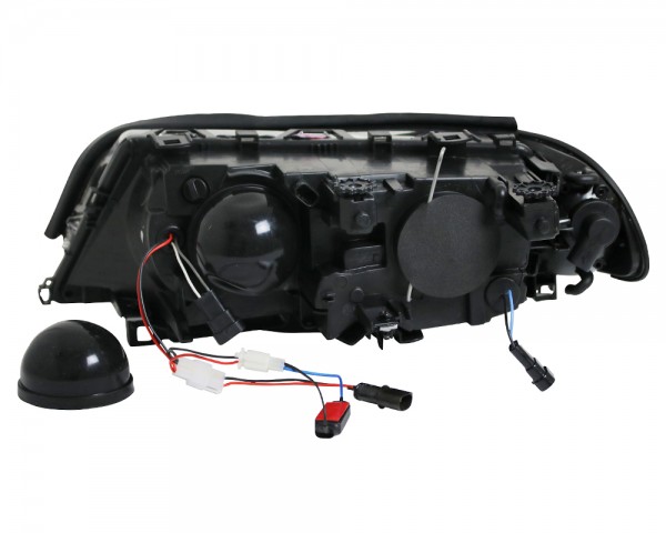 Scheinwerfer LED Angel Eyes für BMW 3er E46 Coupe Cabrio Bj. 99-03 Schwarz