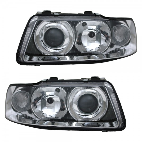 Scheinwerfer Klarglas für Audi A3 8L Facelift Bj. 00-03 Chrom