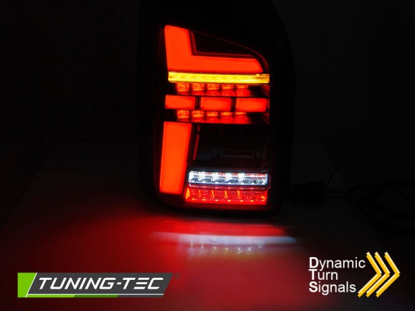 Voll LED Lightbar Rückleuchten für VW T5 Bj. 03-09 Smoke dynamischer Blinker (Flügeltüre