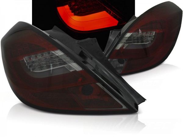 LED Lightbar Rückleuchten für Opel Corsa D (3-Türer) Bj. 06-14 Rot/Smoke