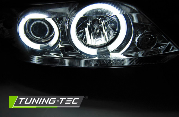 Scheinwerfer CCFL Angel Eyes für Opel Vectra B Facelift Bj. 99-02 Chrom