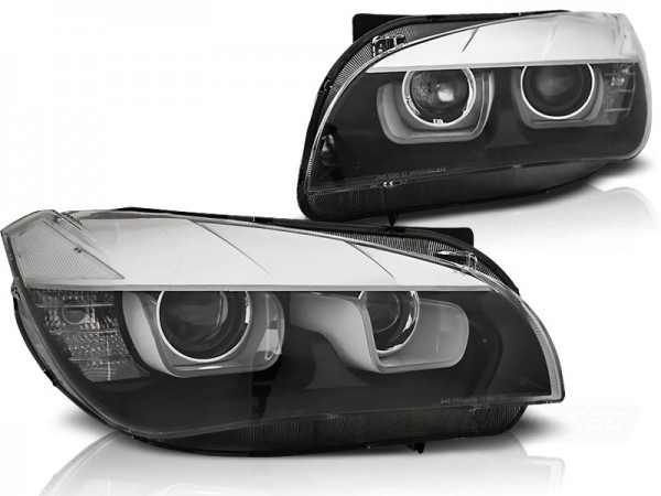 Xenon Scheinwerfer DRL LED Tagfahrlicht für BMW X1 E84 Facelift Bj. 12-14 Schwarz