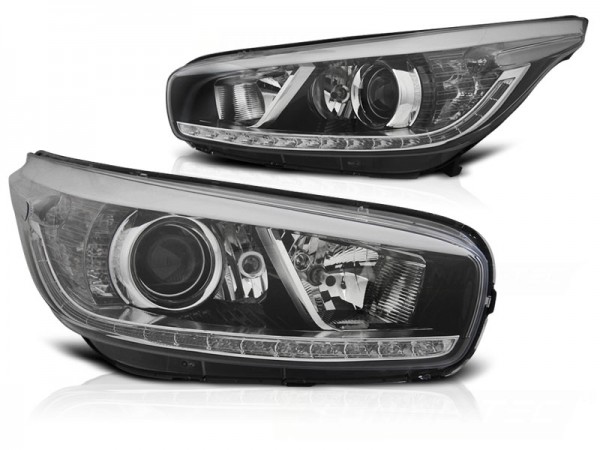 Scheinwerfer LED Tagfahrlicht Optik für Kia Ceed II Bj. 12-18 Schwarz