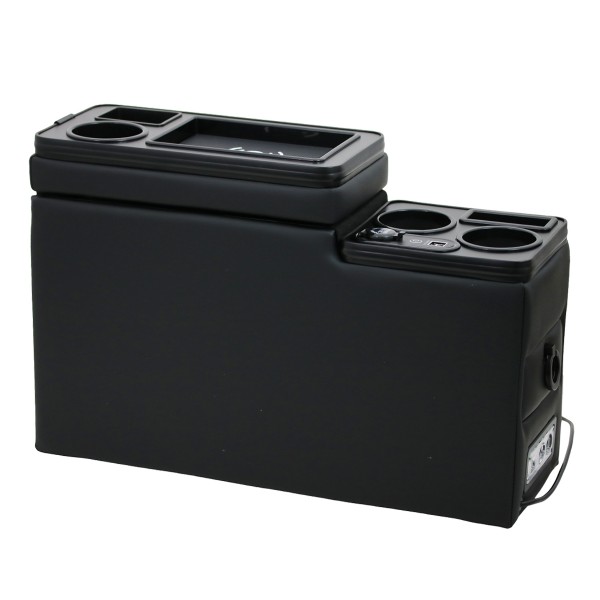 Black Edition USB Mittelkonsole Staufach für Mercedes Vito W639 LED RGB Beleuchtung + Induktion