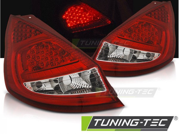 LED Rückleuchten für Ford Fiesta MK7 Bj. 08-12 Rot/Chrom