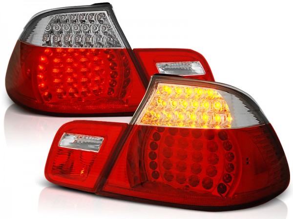 LED Rückleuchten für BMW E46 Cabrio Bj. 00-03 Rot/Chrom