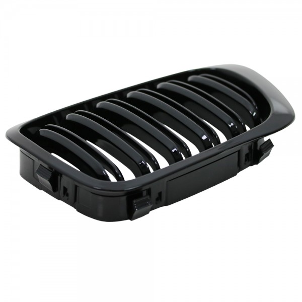 Nieren Kühlergrill für BMW E46 Coupe Cabrio Bj. 99-03 Schwarz Klavierlack Doppelsteg
