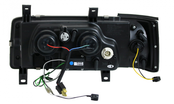 Scheinwerfer LED Tagfahrlicht Optik für VW T4 Bus Bj. 90-03 Chrom