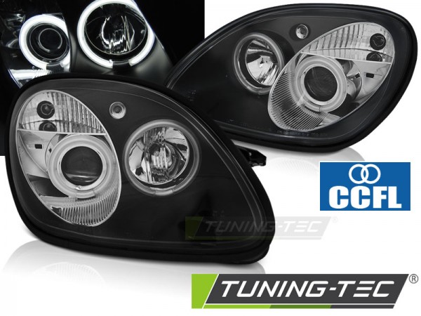Scheinwerfer CCFL Angel Eyes für Mercedes SLK R170 Bj. 96-04 Schwarz