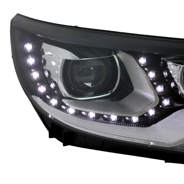 Scheinwerfer DRL LED Tagfahrlicht für VW Tiguan 1 Facelift Bj. 11-15 Schwarz