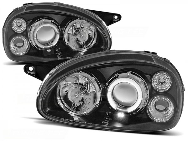 Scheinwerfer Angel Eyes für Opel Corsa B Bj. 93-00 Schwarz
