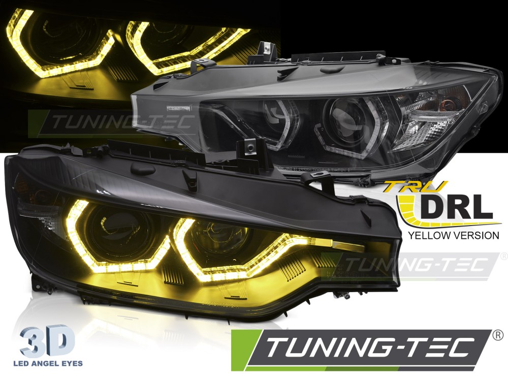 Scheinwerfer DRL Yellow LED Tagfahrlicht für BMW 3er F30 F31 Bj. 11-15 Schwarz