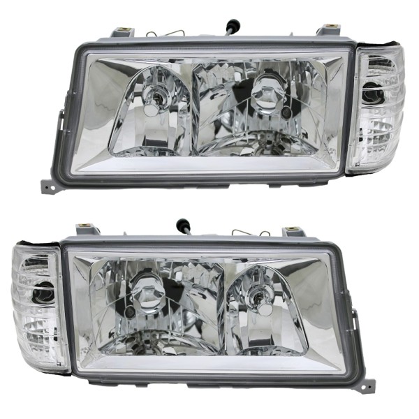 Scheinwerfer Klarglas für Mercedes 190 W201 Bj. 82-93 Chrom