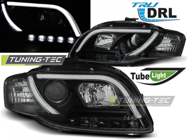 Scheinwerfer DRL LED Tagfahrlicht für Audi A4 B7 Bj. 04-08 Schwarz LTI