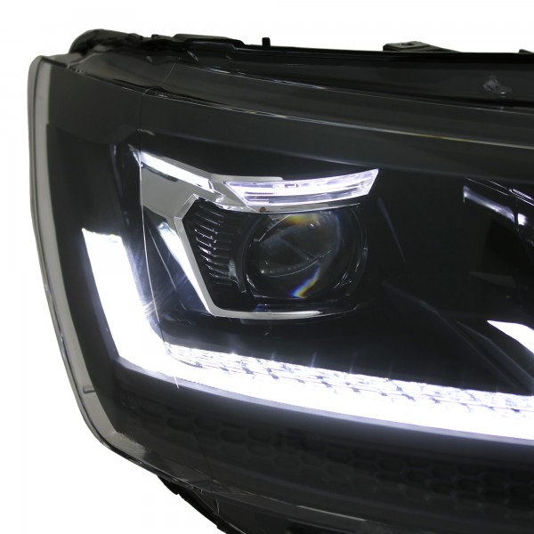 Voll LED Scheinwerfer Tagfahrlicht für VW T6 Bj. 15-19 Schwarz mit dynamischem LED Blinker