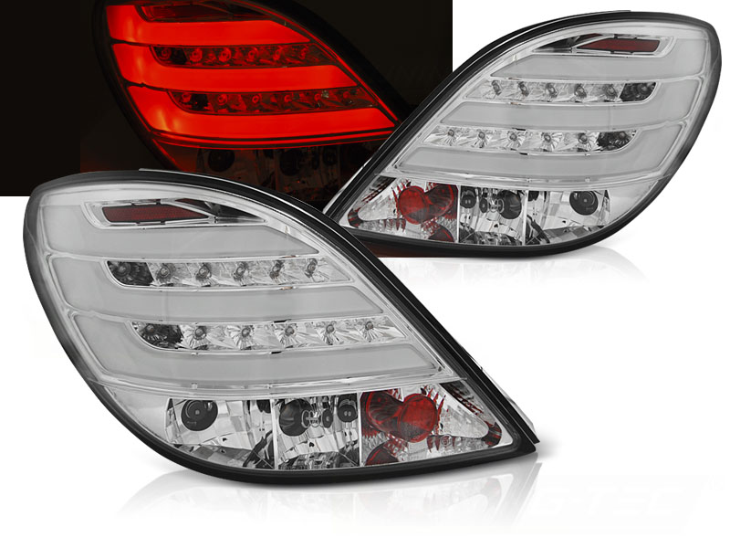 LED Lightbar Rückleuchten für Peugeot 207 Bj. 06-09 Chrom