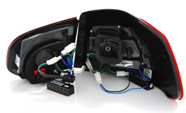 LED Lightbar Rückleuchten für VW Golf 6 (VI) Bj. 08-12 Rot/Chrom