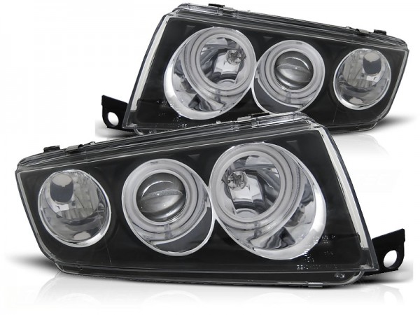 Scheinwerfer CCFL Angel Eyes für Skoda Fabia 1 Bj. 99-08 Schwarz