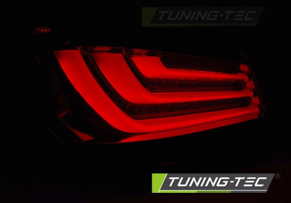 LED Lightbar Rückleuchten für BMW E60 Limo Bj. 03-07 Rot/Chrom
