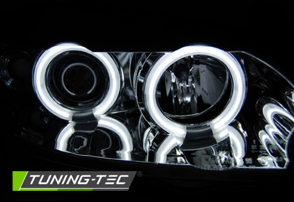 Scheinwerfer CCFL Angel Eyes für Opel Astra G Bj. 98-05 Chrom