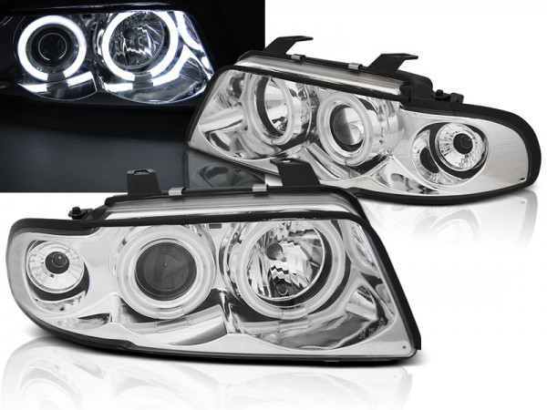 Scheinwerfer CCFL Angel Eyes für Audi A4 B5 Bj. 94-98 Chrom
