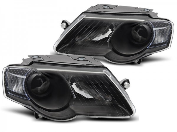 Scheinwerfer Klarglas für VW Passat 3C B6 Bj. 05-10 Schwarz