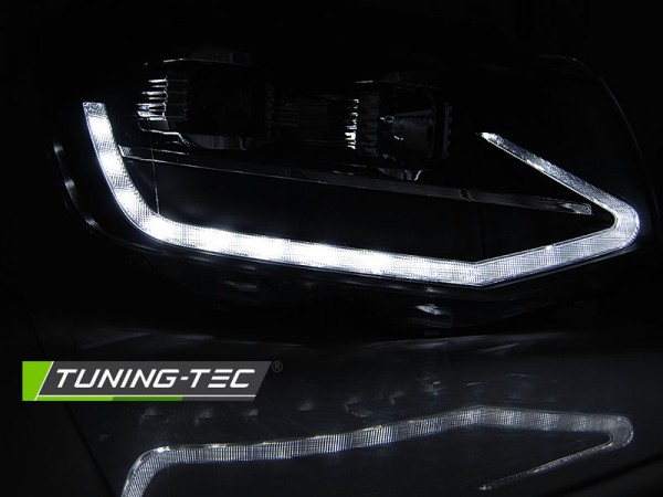 Scheinwerfer DRL LED Tagfahrlicht für VW T6 Bj. 15-19 Schwarz mit dynamischem LED Blinker