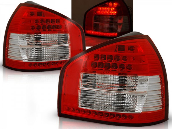 LED Rückleuchten für Audi A3 8L Bj. 96-03 Rot/Chrom