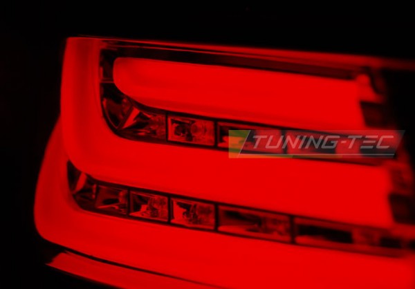 LED Lightbar Rückleuchten für BMW E60 LCI Limo Bj. 07-10 Rot/Chrom