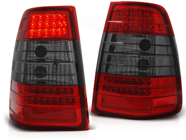 LED Rückleuchten für Mercedes E-Klasse W124 Kombi Bj. 85-98 Rot/Smoke