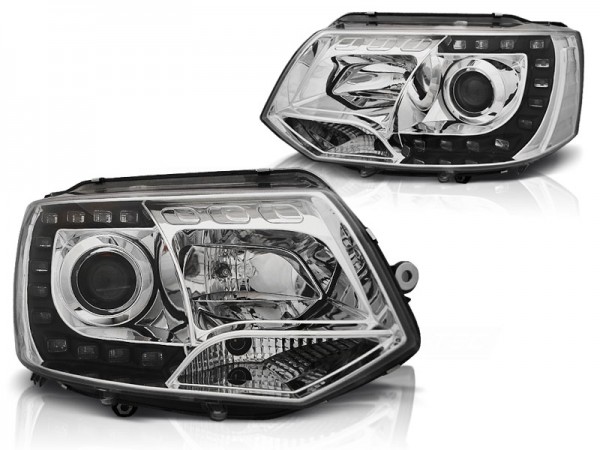 Scheinwerfer DRL LED Tagfahrlicht für VW T5 GP Facelift Bj. 10-15 Chrom